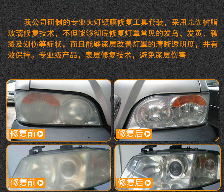 汽車車燈霧化翻新一體修復工具套裝產品詳情介紹